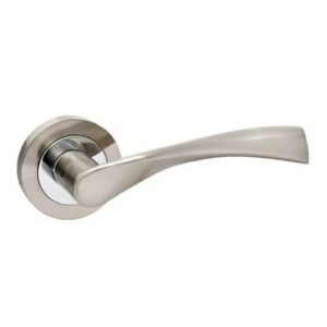 TSS Bravo Lever Handles on Round Rose Door Furniture - Image 1