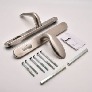 TSS Grade 304 Stainless Steel Lever Moveable Pad Offset UPVC Multipoint Door Handles - 92/62mm PZ Sprung 210mm Screw Centres - Image 4