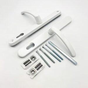 TSS Lever Lever UPVC Multipoint Door Handles - 92mm PZ Sprung 240mm Screw Centres - 270mm Long Backplate - Image 3