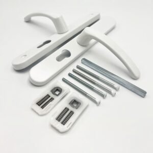 TSS Lever Lever UPVC Multipoint Door Handles - 48mm PZ - Sprung - 200mm Screw Centres - Image 3