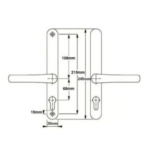 Fab & Fix Farnham Lever Lever UPVC Multipoint Door Handles - Without Snib 68mm PZ Sprung 215mm Screw Centres - Image 3