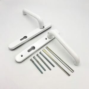 Hoppe Paris Extended Lever Lever UPVC Multipoint Door Handles - 92mm PZ Unsprung 122mm Screw Centres - Image 3