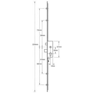 ERA Latch Deadbolt 4 Rollers Split Spindle Multipoint Door Lock - Option 1 - 28mm Backset - Image 2