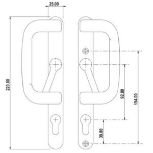 Paddock Handle Set for Patio Doors - Image 3