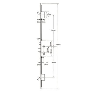 ERA Latch Deadbolt 2 Large Hooks Split Spindle Multipoint Door Lock - Option 2 (top hook to spindle = 730mm) - Image 2