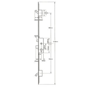 ERA Latch Deadbolt 2 Large Hooks Split Spindle Multipoint Door Lock - Option 3 (top hook to spindle = 680mm) - Image 2