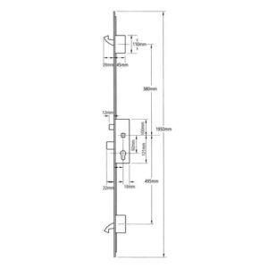 Era Latch Deadbolt 2 Hooks Interlocking French Door Lock Split Spindle Multipoint Door Lock - Image 2