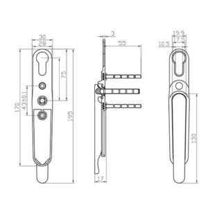 Clearline Bi-Fold Handle with Euro Escutcheon - Image 3