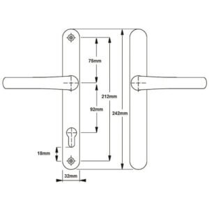 Fab & Fix Balmoral Blank Lever Lever UPVC Multipoint Door Handles - 92mm PZ Sprung 212mm Screw Centres - Image 6
