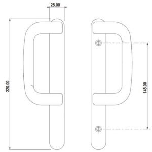 Fuhr 3000 Series Dummy Handle Set for Patio Doors - Image 6