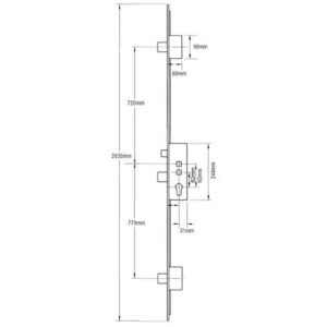 Gridlock C Series Latch 3 Deadbolts Single Spindle Multipoint Door Lock - Image 10