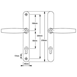 Hoppe London Lever Lever UPVC Multipoint Door Handles - 92mm PZ Sprung 240mm Screw Centres - Image 5