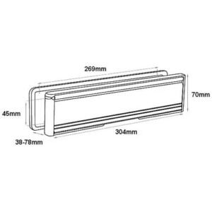 Yale Contura 12" Telescopic Letterplate for UPVC Doors - 40-80mm - Image 3
