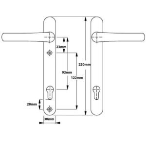 Hoppe Tokyo Lever Lever UPVC Multipoint Door Handles - 92mm PZ Unsprung 122mm Screw Centres - Image 4