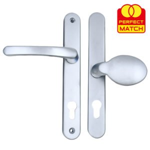 TSS Lever Moveable Pad Offset UPVC Multipoint Door Handles - 92/62mm PZ - Sprung - 215mm Screw Centres - Image 4