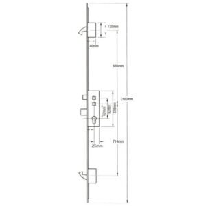 Fullex Crimebeater Latch Deadbolt 2 Hooks Flat 44mm White Faceplate Double Spindle Multipoint Door Lock - Image 6