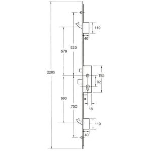 GU Europa Latch Deadbolt 2 Hooks 2 Rollers Lift Lever Multipoint Door Lock - Option 2 - Image 10