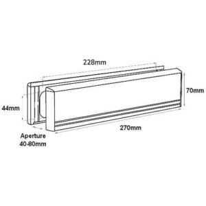 Map 11" Telescopic Letterplate for UPVC Doors - 40-80mm - Image 6